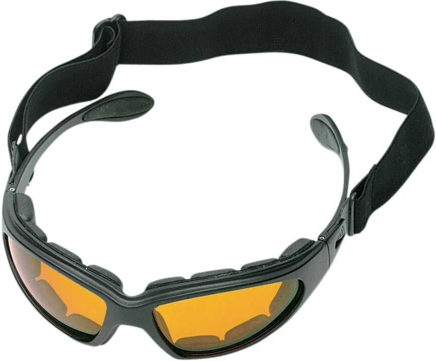 Bobster GXR Convertible Sunglasses Matte Black with Amber Lens