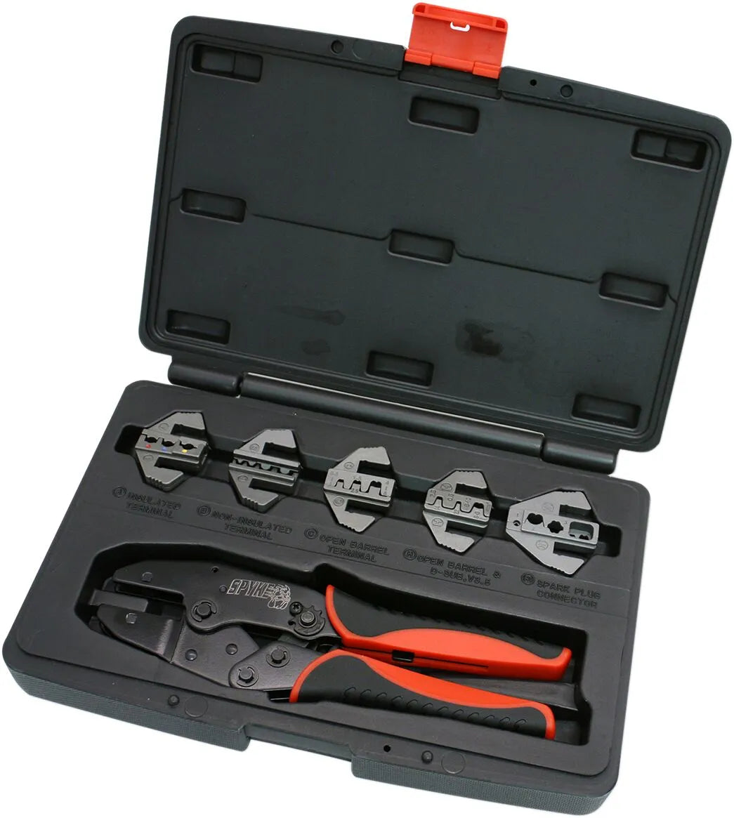 Spyke Quick-Change Crimping Tool 5-Die Black Orange