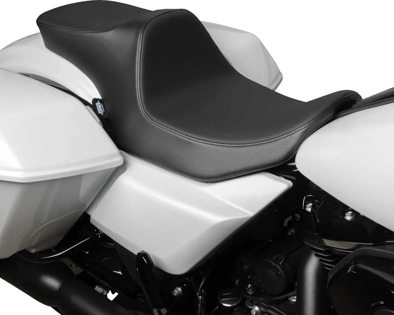 2-Up Drag Specialties Predator Iii Seat - Black Vinyl - For Harley Davidson