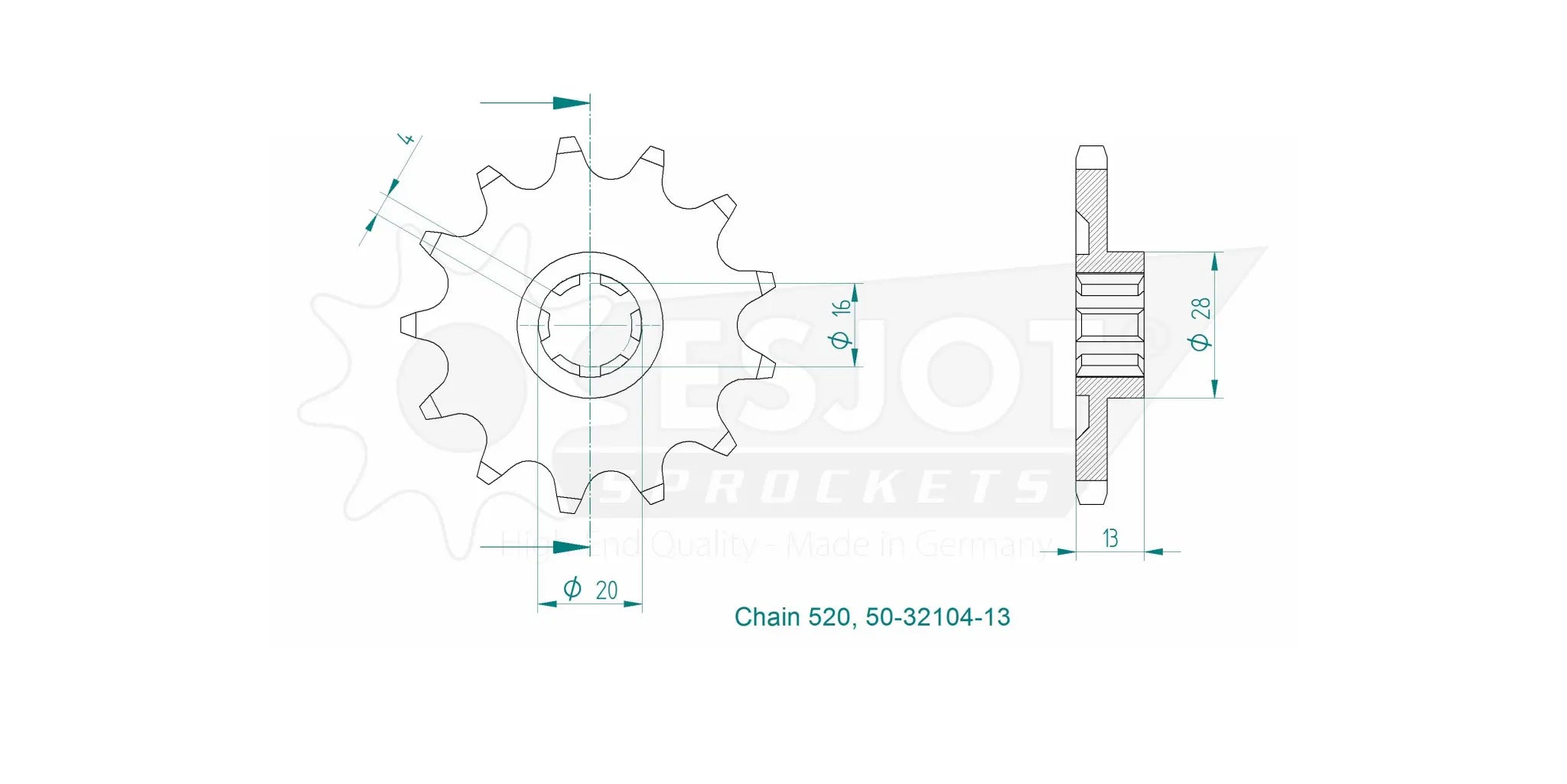 Esjot 520 Front Sprocket - 13 Tooth