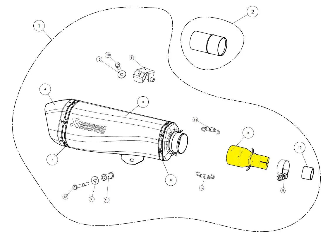 Rura łącząca Akrapovic do układów wydechowych