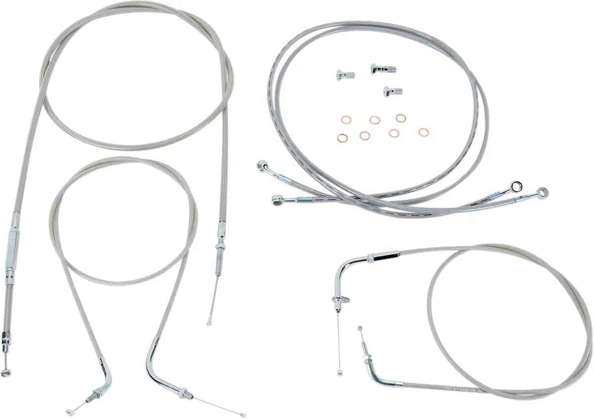 BARON Stainless Cable/Line Kit for 15"-17" Handlebars