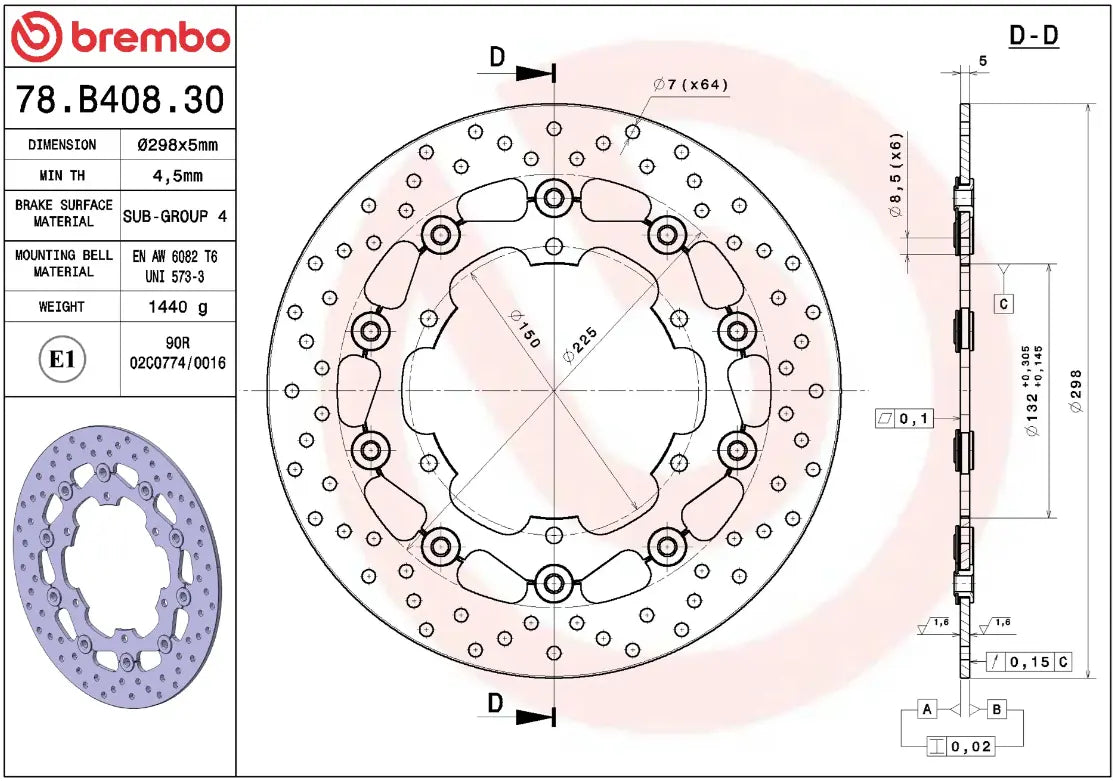 Brembo Serie Oro Prime Line Floating Brake Rotor - Front
