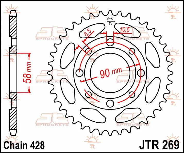 Jt Sprockets Steel Rear Sprocket 40t