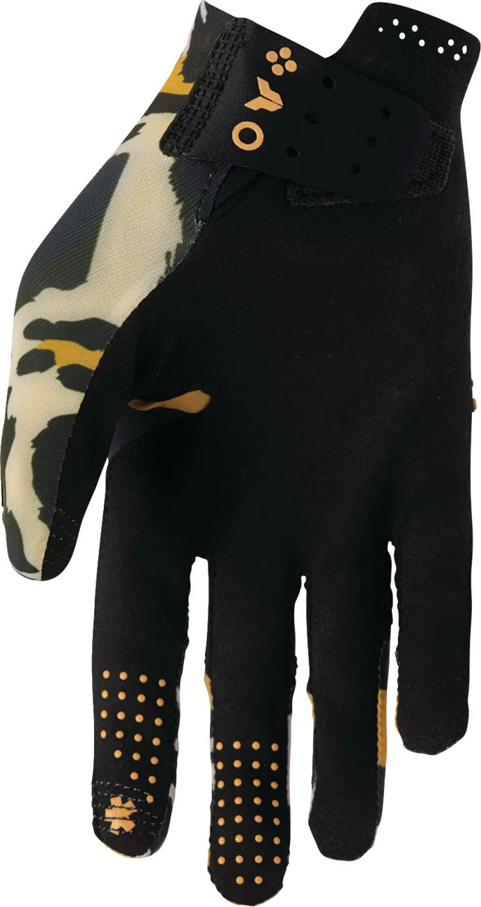 Thor Women's Sportmode Cheetah Gloves - Black/Orange/Tan