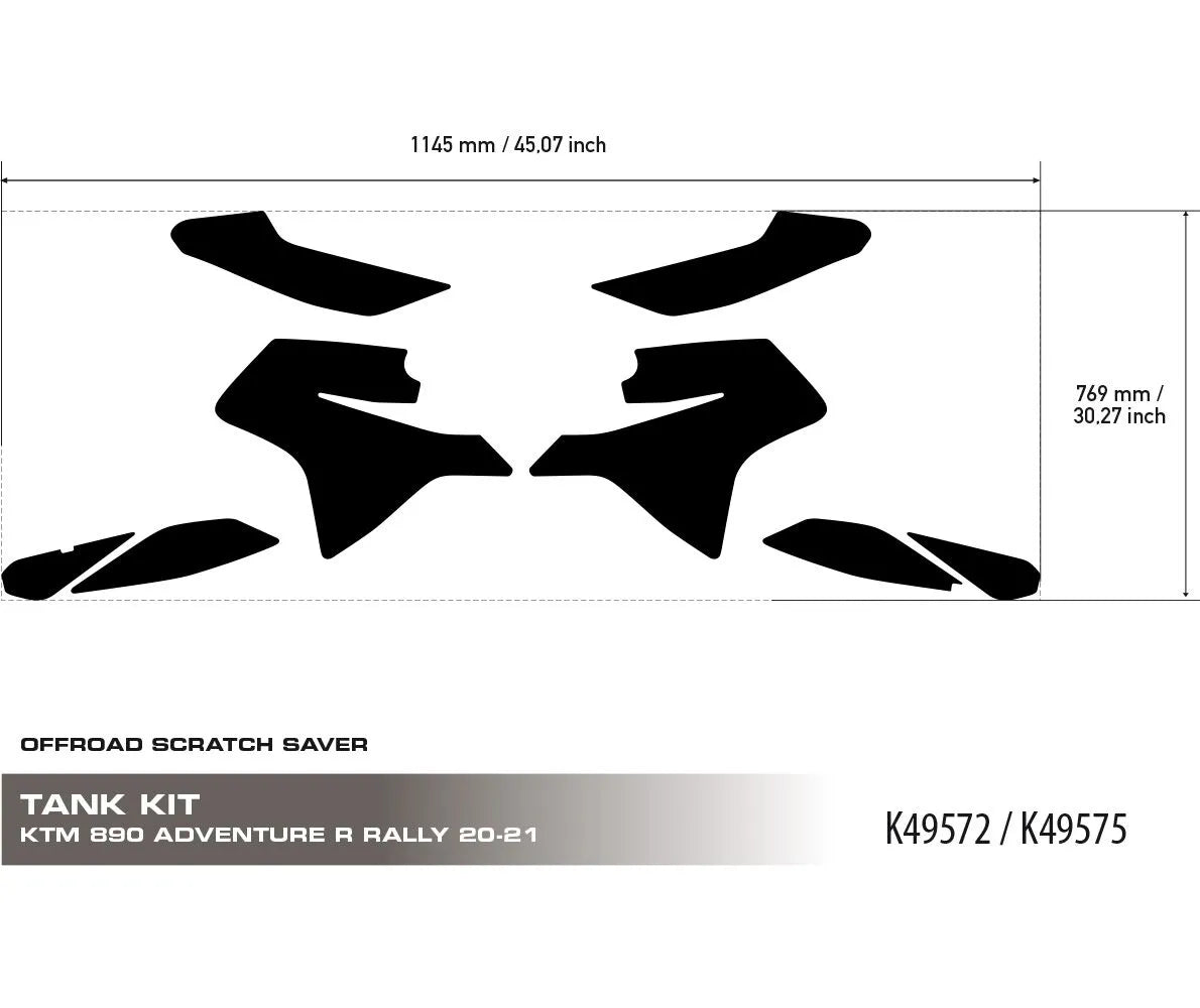 Uniracing Scratch Saver For Ktm - Black Vinyl Tank Protection