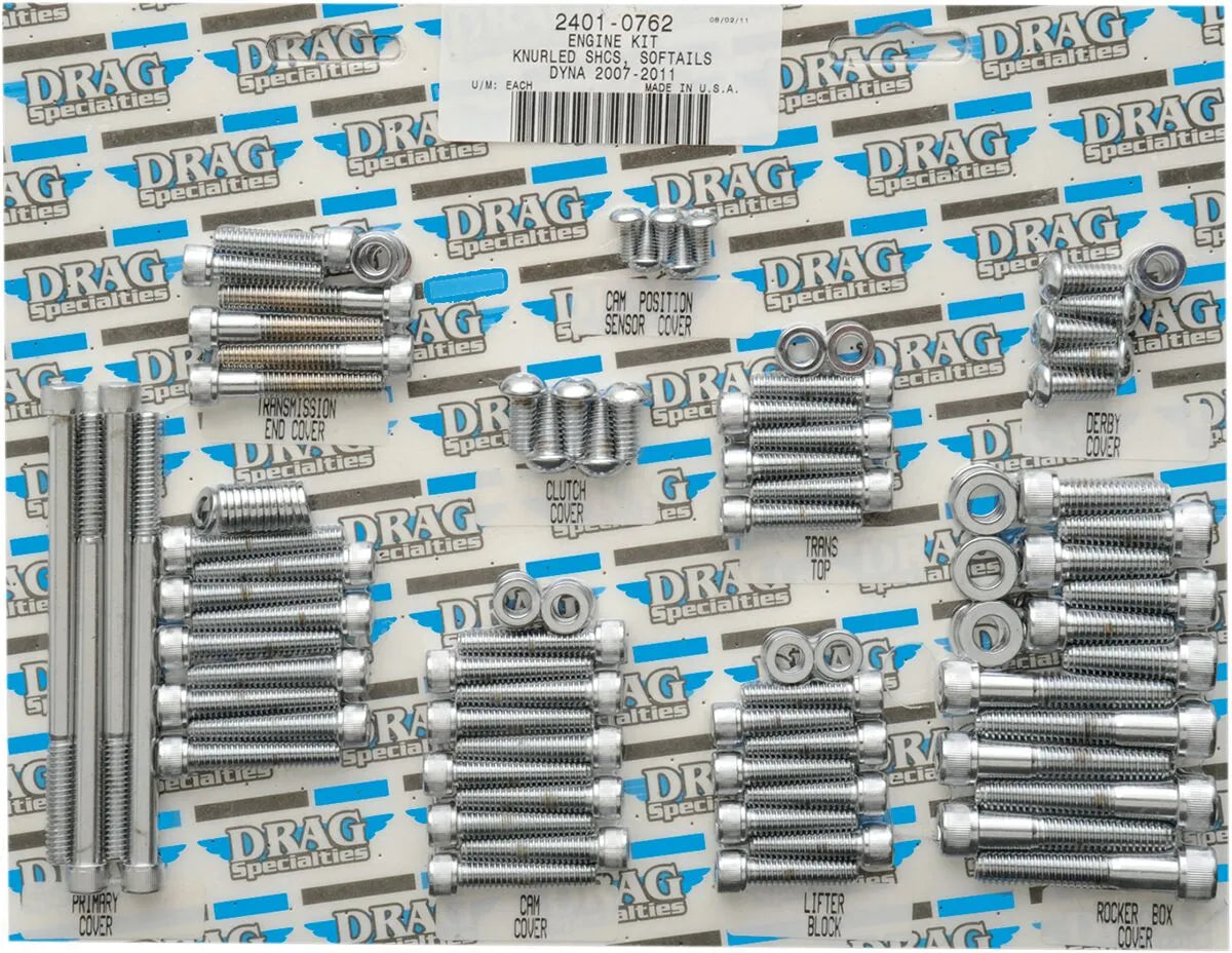 Drag Specialties Knurled Motor Bolt Kit for Harley Davidson Dyna