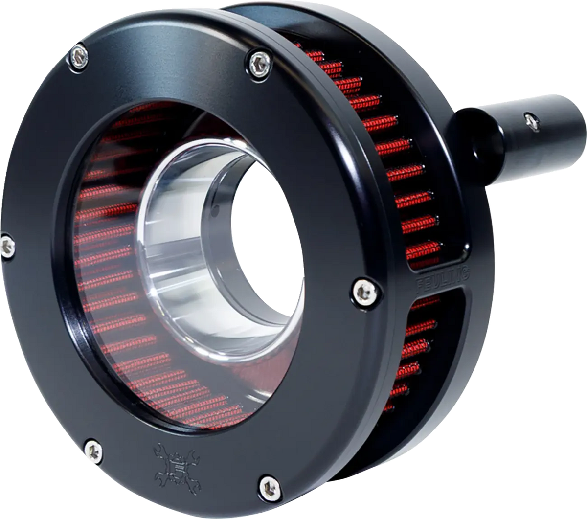 Feuling Parts Slim BA Air Cleaner Kit Black Red Clear 2.375" H