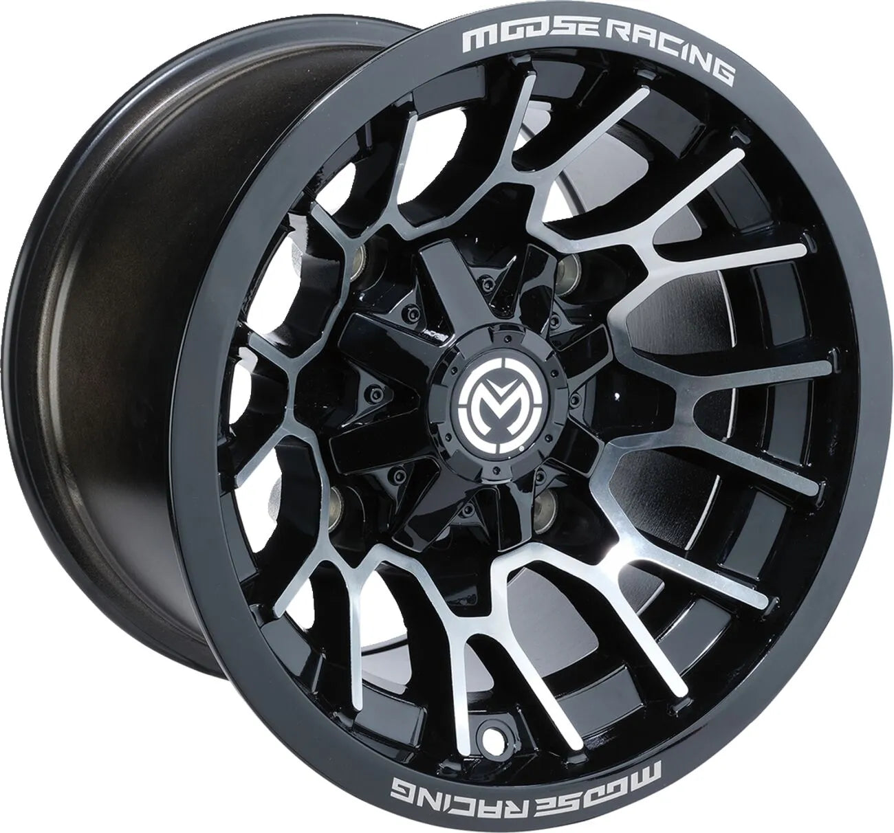 Moose Offroad 24x Wheel - 12" Aluminum, Black Gloss