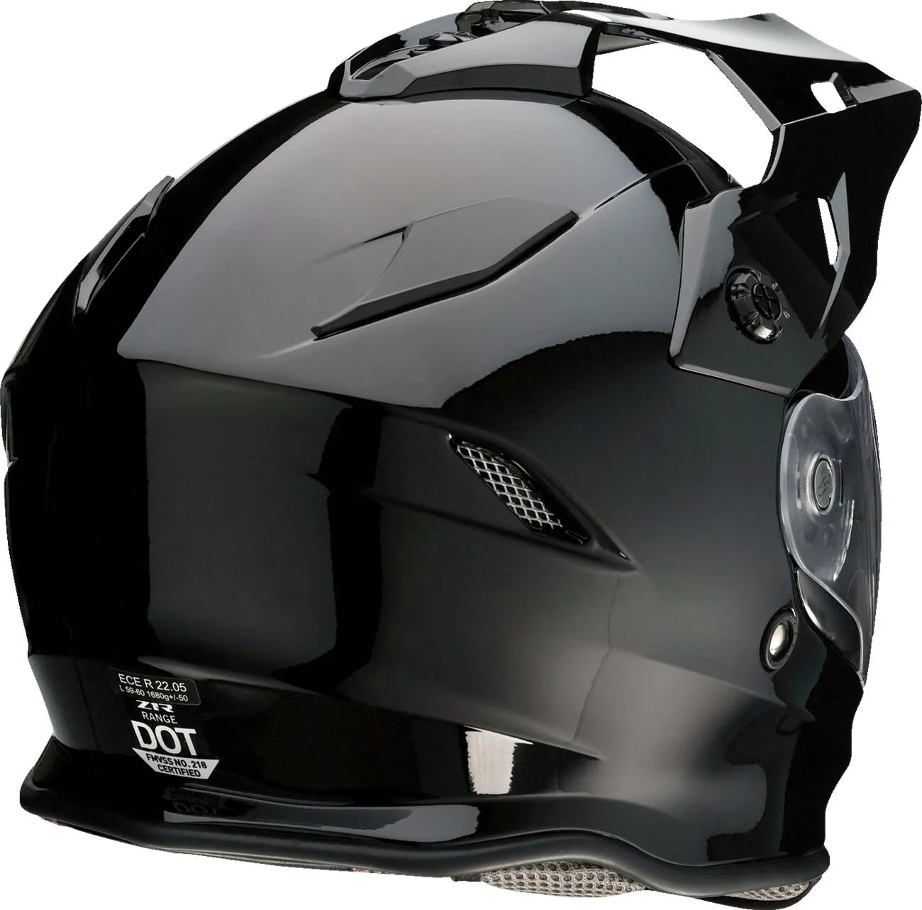 Z1r Range 2.0 Helmet - Dual Sport Black Gloss
