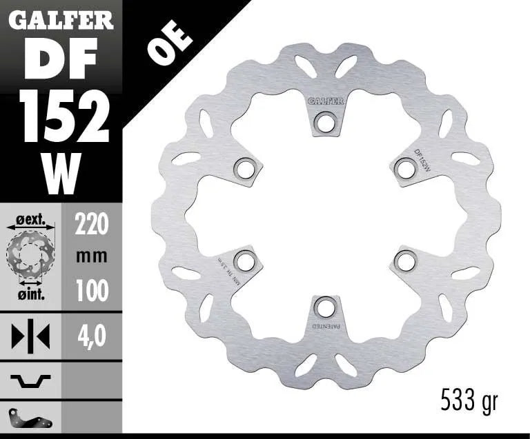Galfer Wave Brake Rotor For Motorcycles - Rear