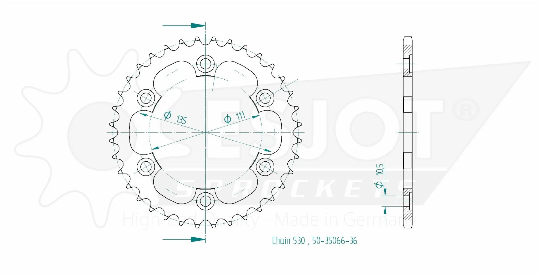 Esjot 530 Steel Rear Sprocket