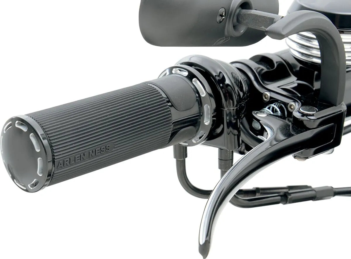 Arlen Ness Slot Track Grips - Black Anodized