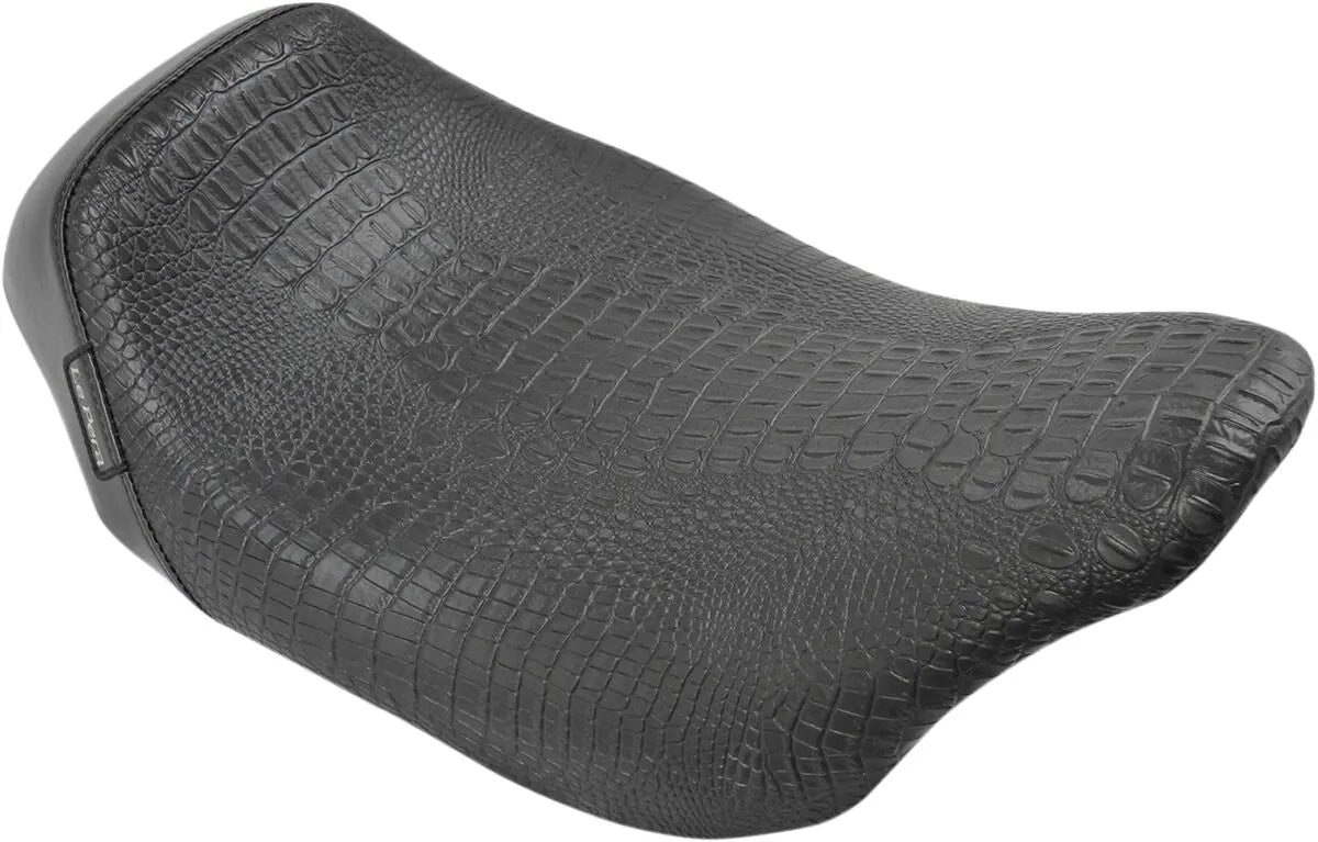 Le Pera Bare Bones Solo Seat - Black Croc - For Harley Davidson