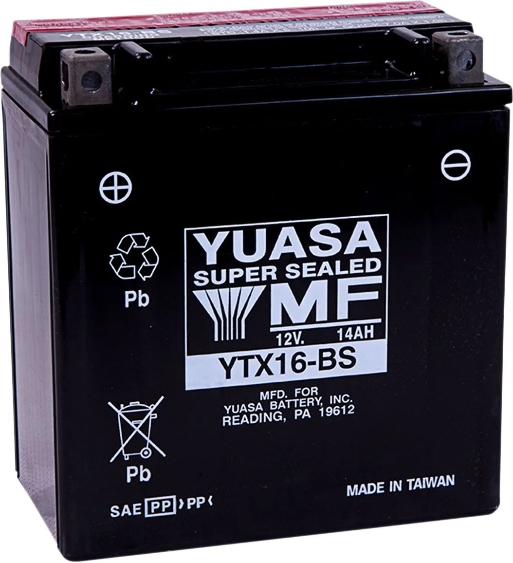 Yuasa YTX16-BS AGM MF Battery for Kawasaki Suzuki Triumph
