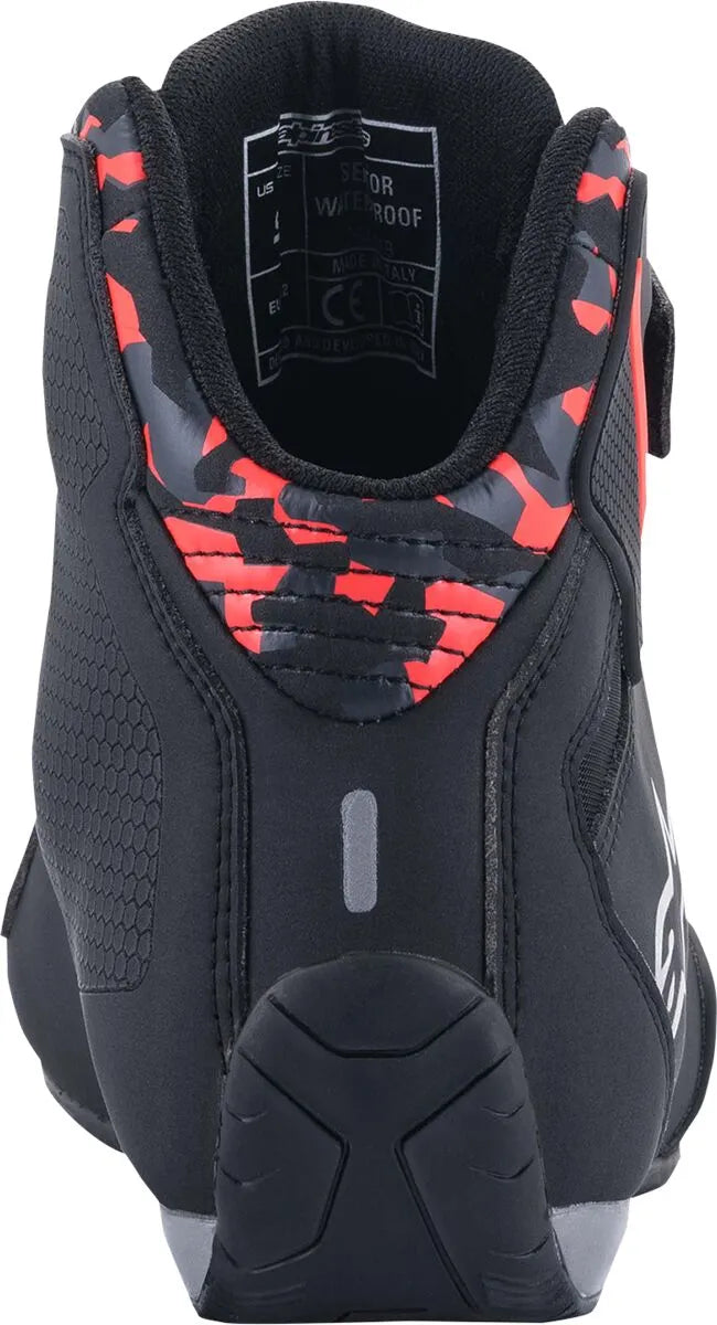 Alpinestars Sektor Waterproof Riding Shoes Black Gray Red