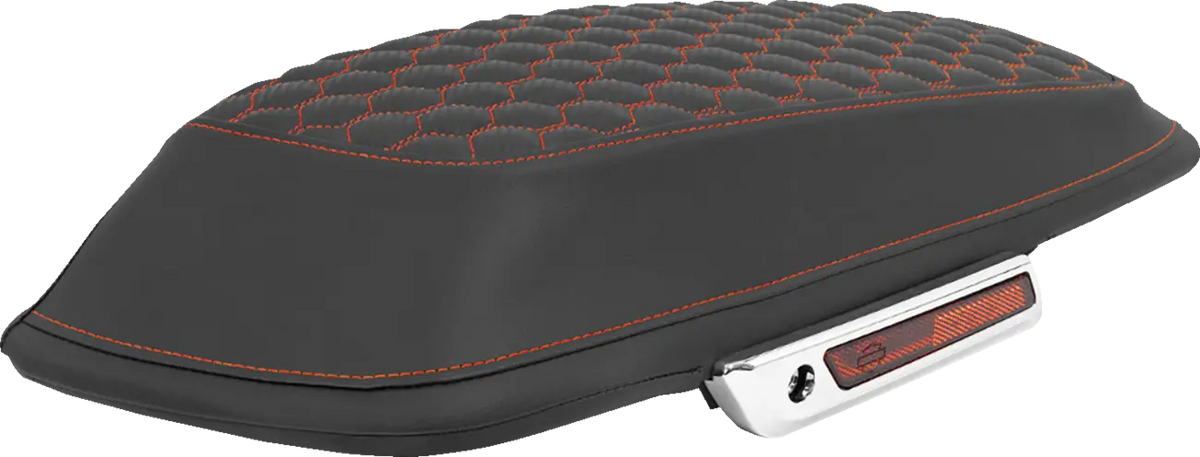 Saddlemen Honeycomb Saddlebag Lid Covers Red Stitch for Bagger