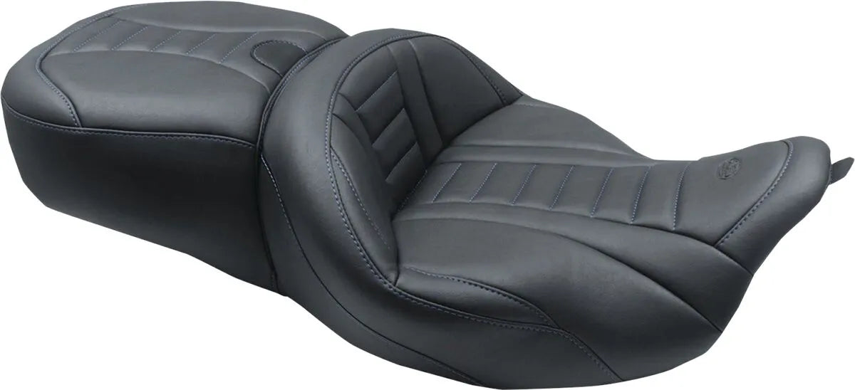 Mustang One-piece Touring Seat W/ Backrest Option - For Harley Davidson