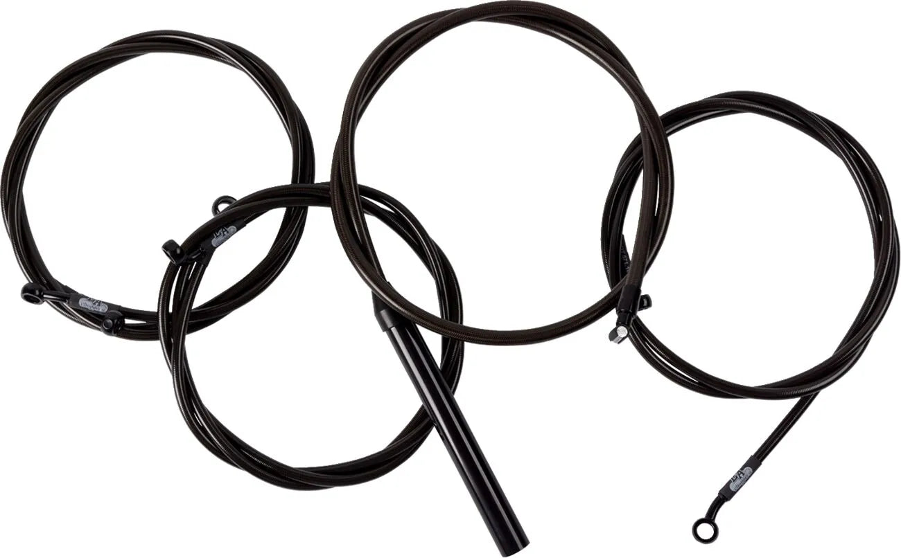 La Choppers Midnight Braided Handlebar Cable/Brake Line Kit