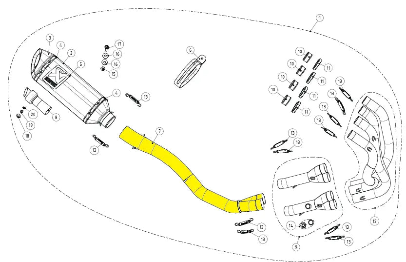 Rura łącząca Akrapovic do układów wydechowych