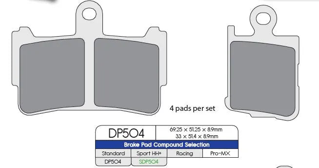Dp Brakes Sdp504hh+ Spiekane Klocki Hamulcowe (Przód) - Przód