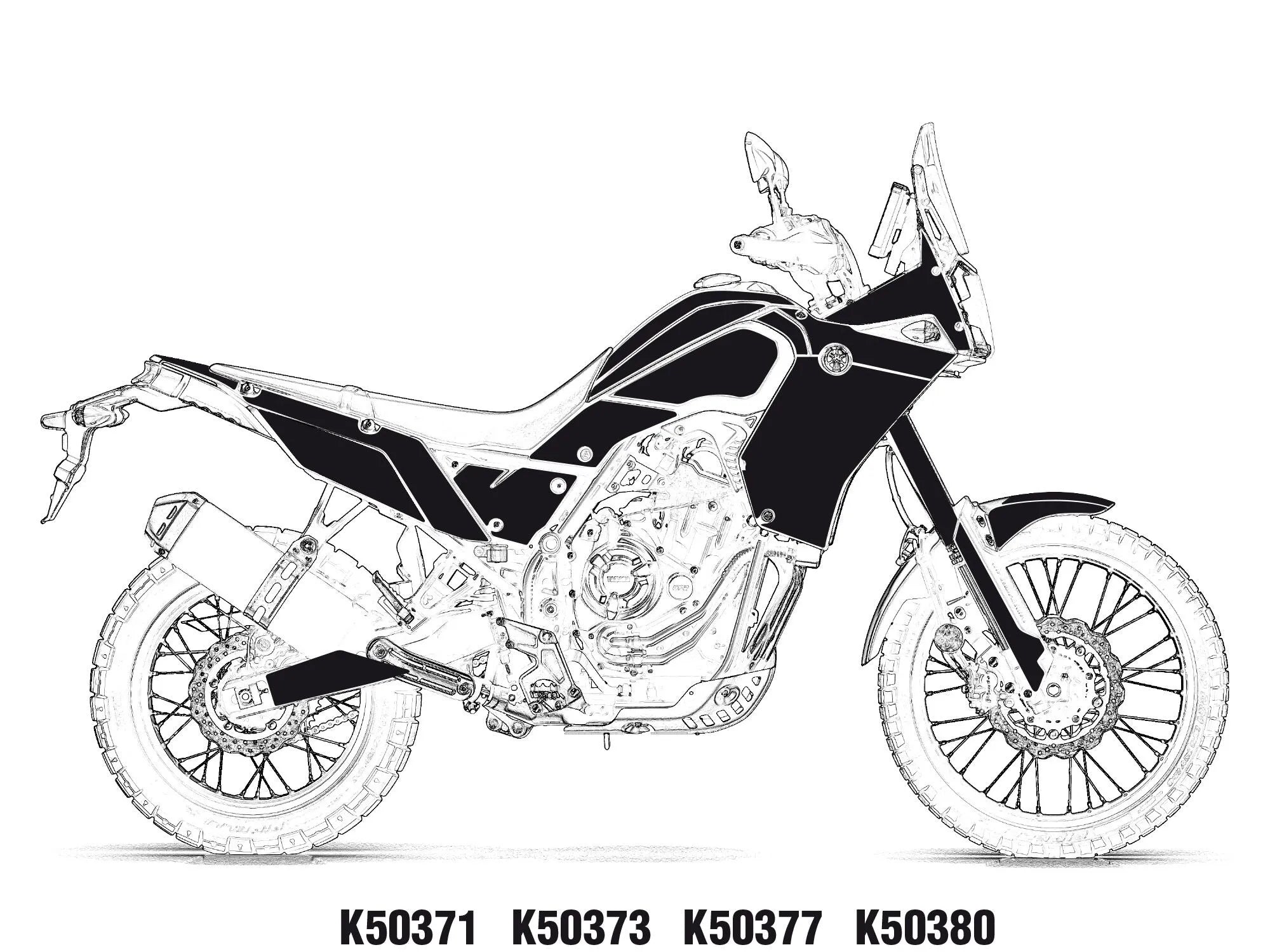Uniracing Decal Kit For Yamaha - Red/white