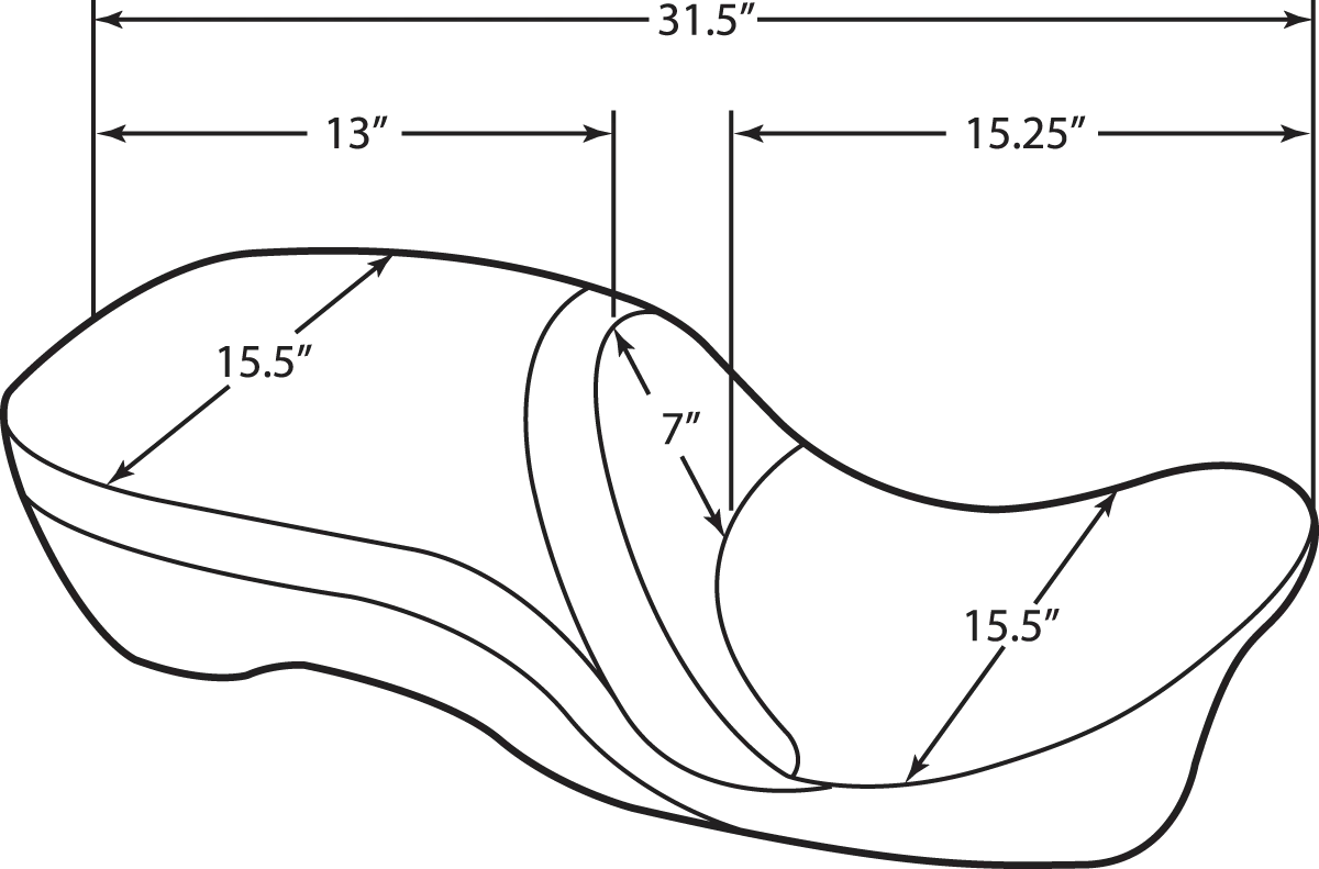 Drag Specialties 2-up Leather Touring Seat - For Harley Davidson