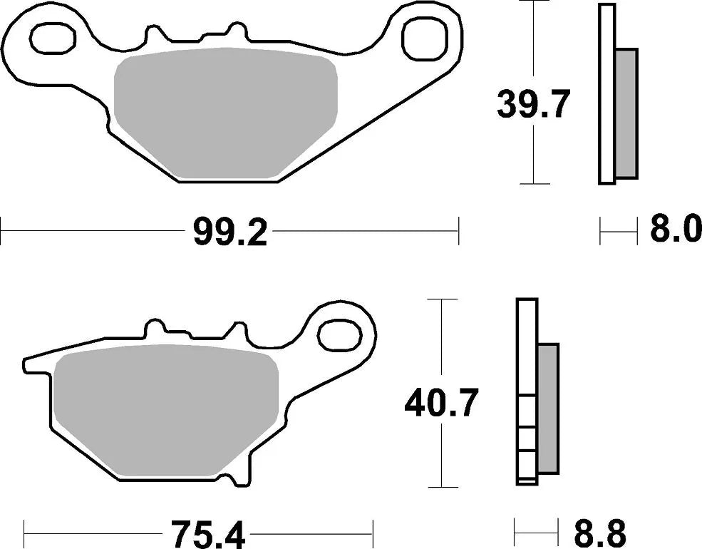 Sbs Si Offroad Spiekane Klocki Hamulcowe - Tył