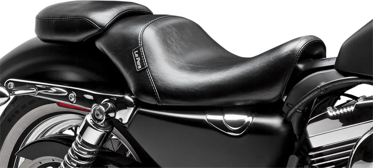 Le Pera Bare Bones Pillion Pad - Black Vinyl - For Harley Davidson