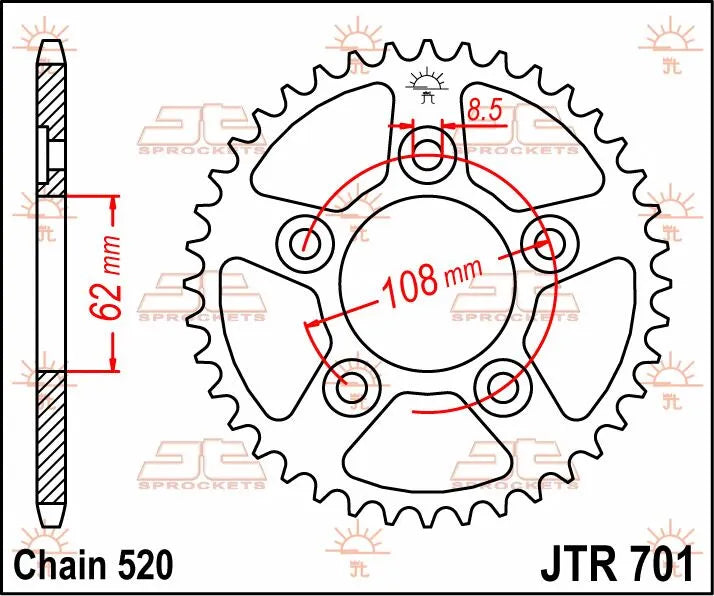 Jt Sprockets Steel Rear Sprocket 42t