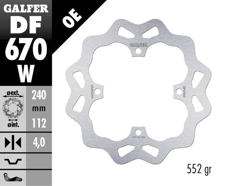 Galfer Wave Brake Rotor For Motorcycles - Rear