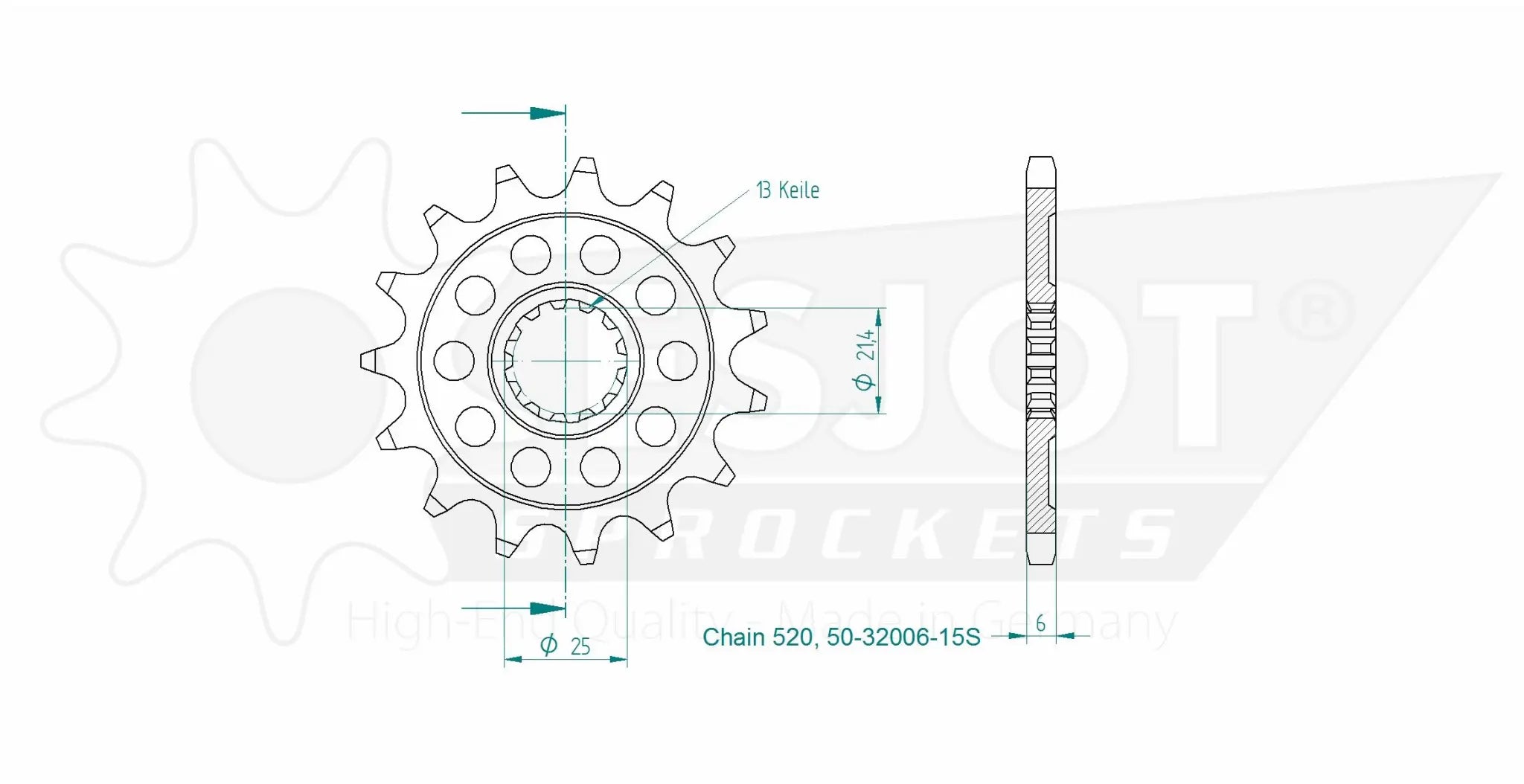 Esjot 520 Sport Sprocket Front - High-performance