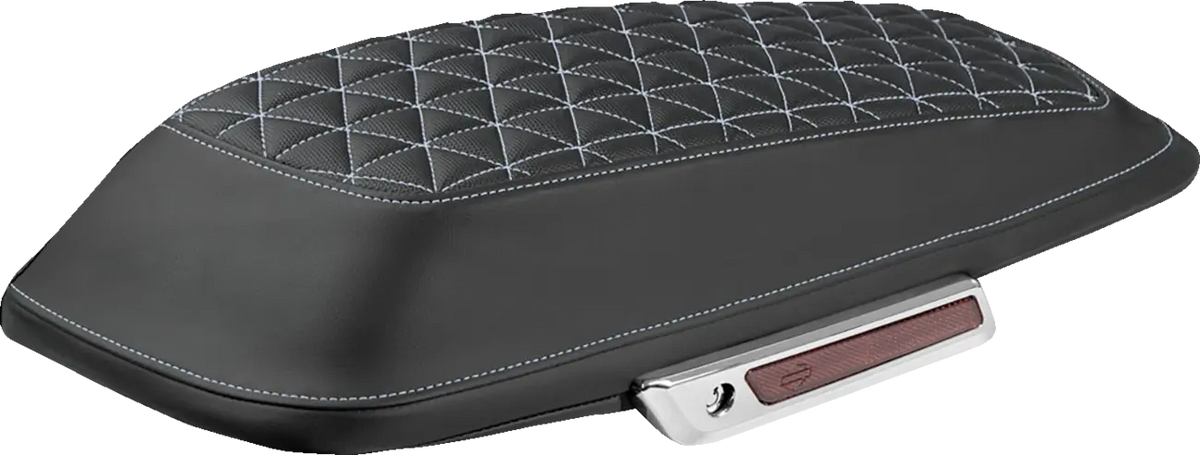 Saddlemen Tri-Gripper Saddlebag Lid Covers Black Silver Stitching