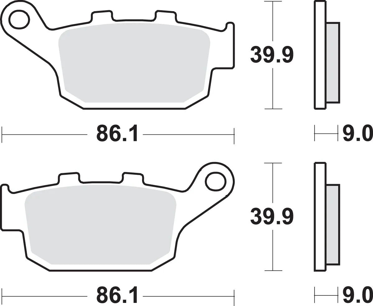 SBS LS Street Excel Spiekane Metalowe Tylne Klocki Hamulcowe - Tył