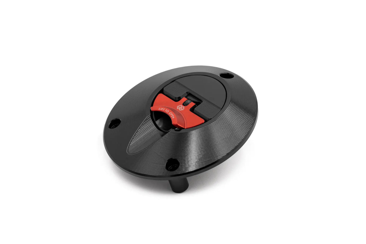 Gilles Tooling Fuel Cap Version 2 Black/Red for Ducati