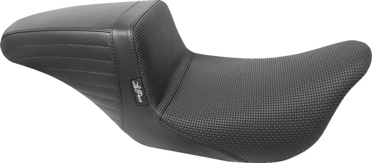 Le Pera Kickflip Seat - Black Basketweave Vinyl - For Harley Davidson