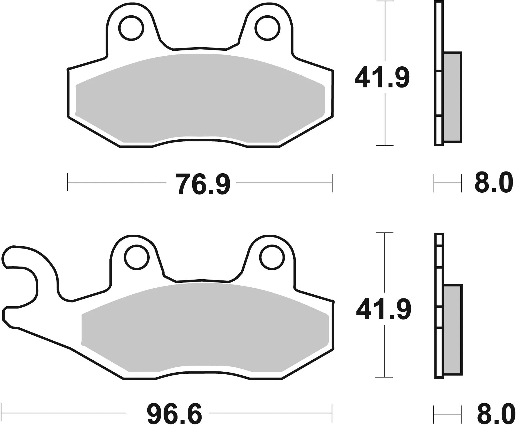 Sbs Ms Scooter Maxi Spiekane Klocki Hamulcowe (Zestaw 2 Szt.) - Przód & Tył