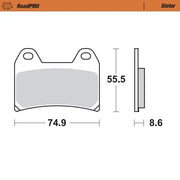 Moto-master Roadpro Sinter Brake Pad Front - Sintered Metal - Front