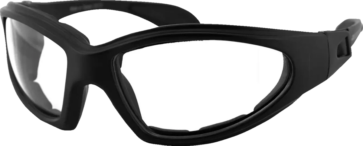 Bobster GXR Convertible Sunglasses Matte Black Clear Lens