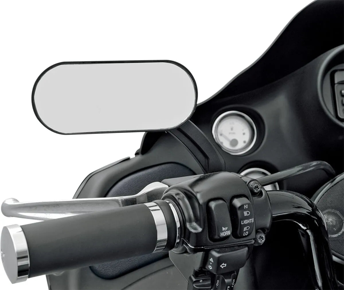 Drag Specialties Oval Mirror - Matte Black, 5"