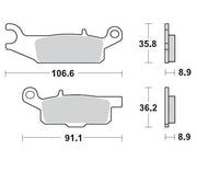 Moto-master Racing Sintered Metal Brake Pads For Atv - Rear