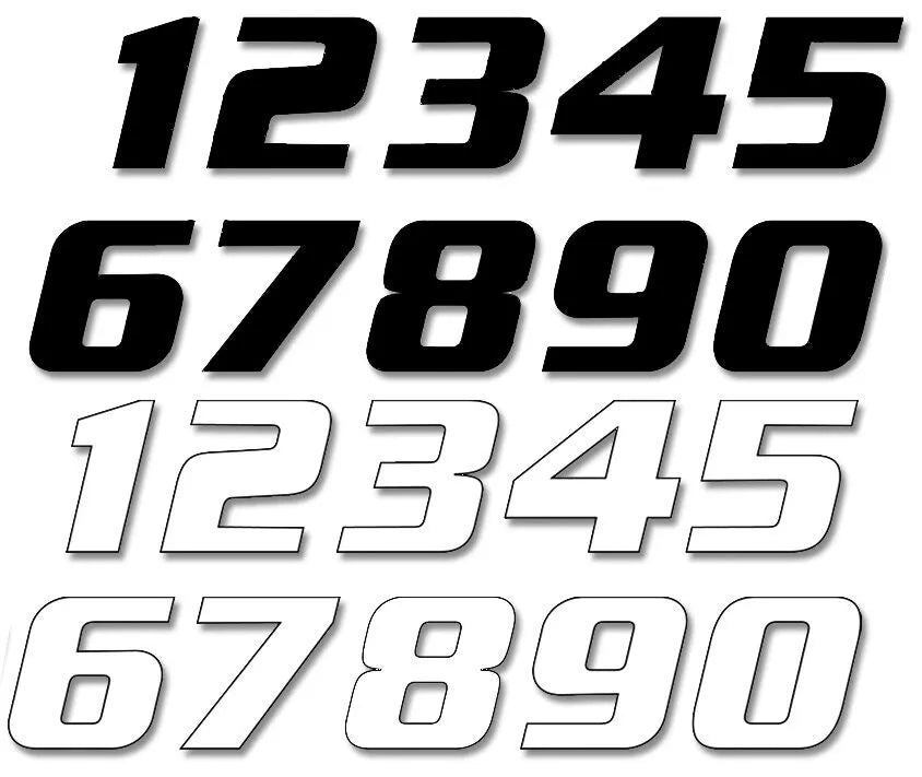 Blackbird Racing One Series Numbers - White Number Plate Graphics