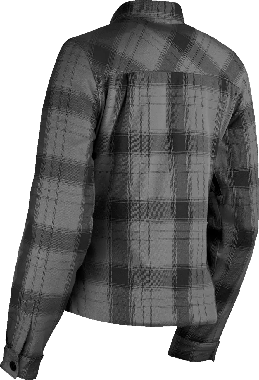 Icon Women's Fallblock Flannel™ Motorcycle Jacket - Black/Gray