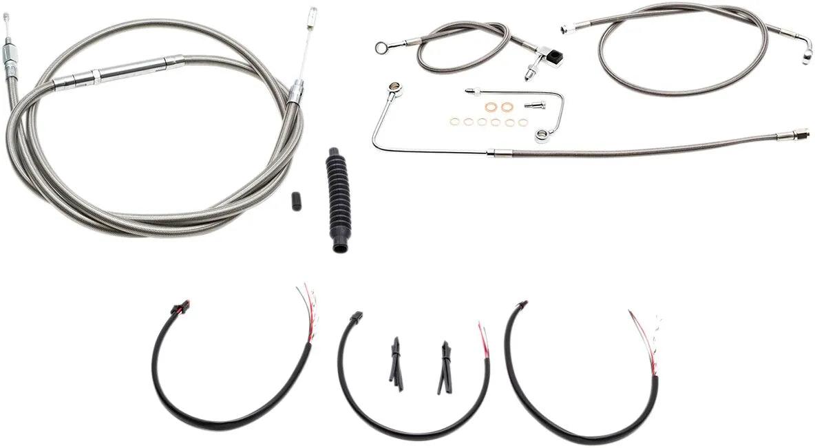 LA CHOPPERS Stainless Braided Handlebar Cable Kit for 18"-20"