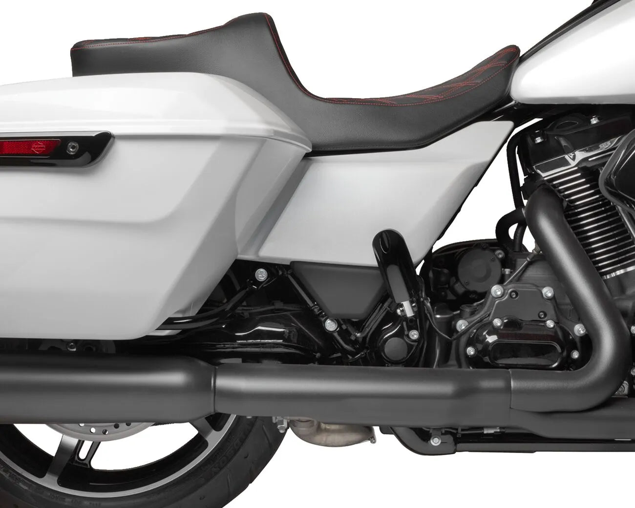 2-Up Drag Specialties Predator Iii Seat - Black/red - For Harley Davidson