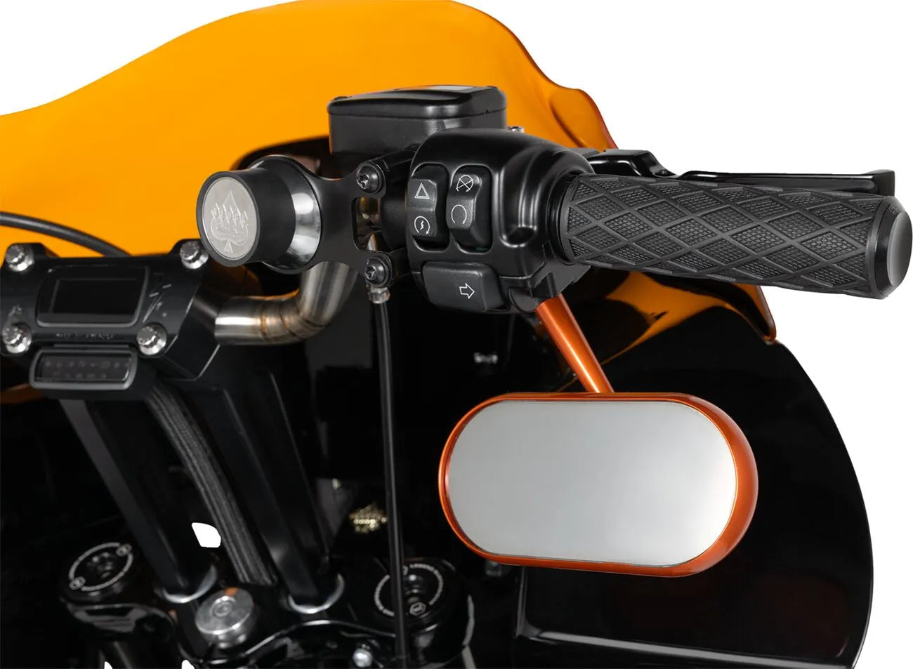 Arlen Ness Oval Mirror - Billet Aluminum, Orange