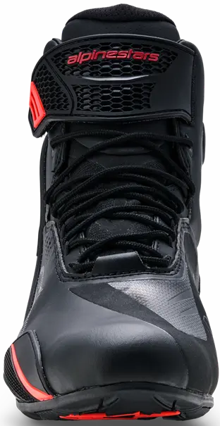 Alpinestars Faster-4 Drystar Shoes Black Rio Red Fluo