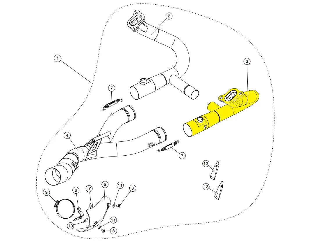 Akrapovic H-b12r4r Kolektory Wydechowe i Rury