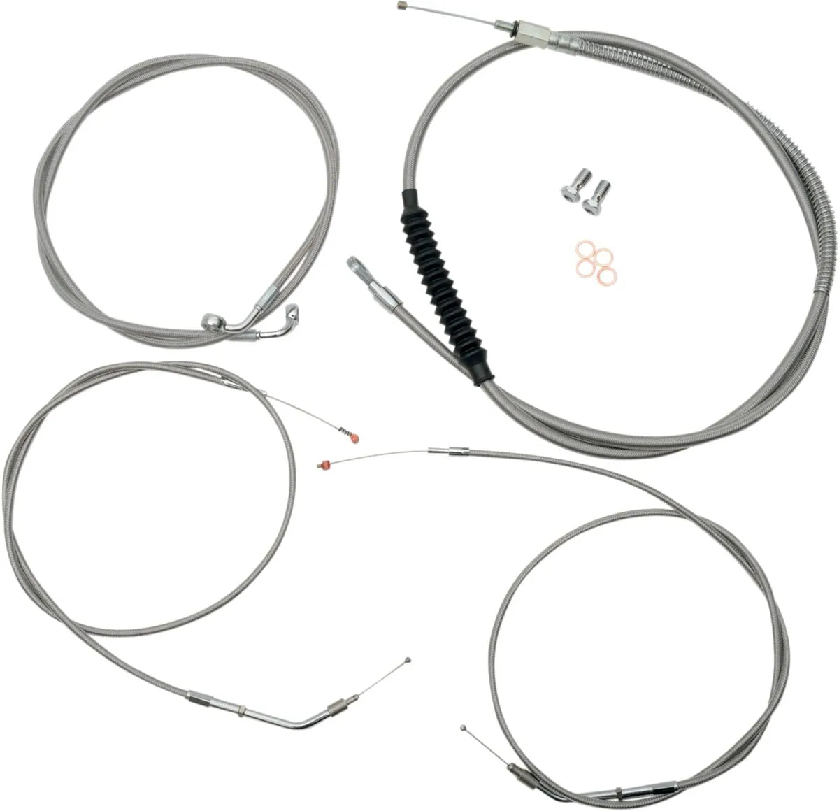 La Choppers Stainless Braided Cable Brake Kit 12-14" XL 96-03