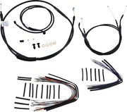 BURLY BRAND Complete Black Vinyl Handlebar Cable/Line Kit for